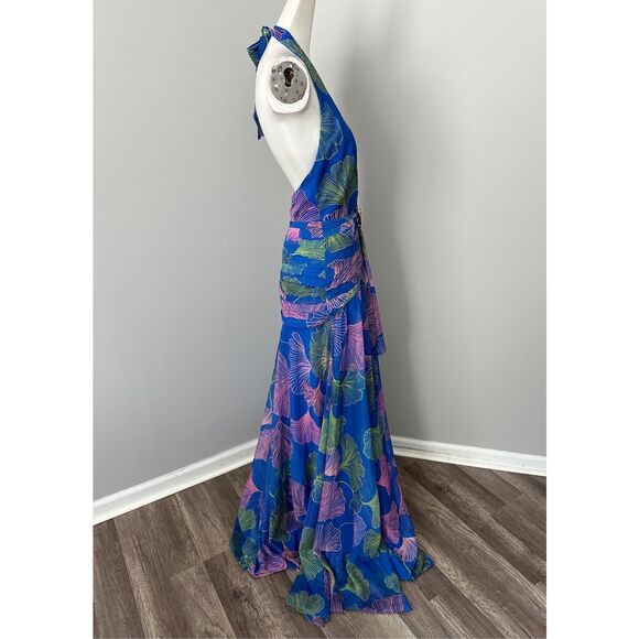 PatBO Ocean Leaf Halterneck Maxi Dress US 6 $850 - Picture 9 of 10